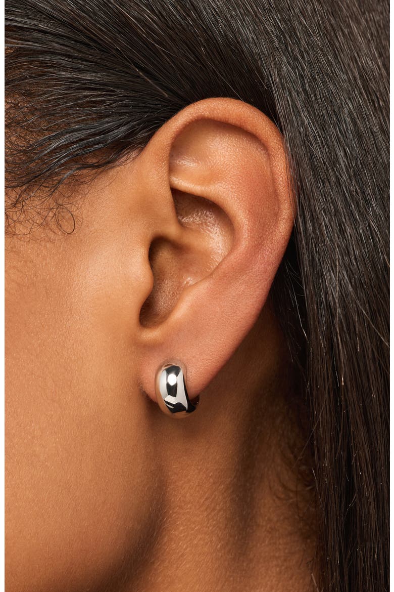 Giulia Hoop Earrings, Alternate, color, SILVER