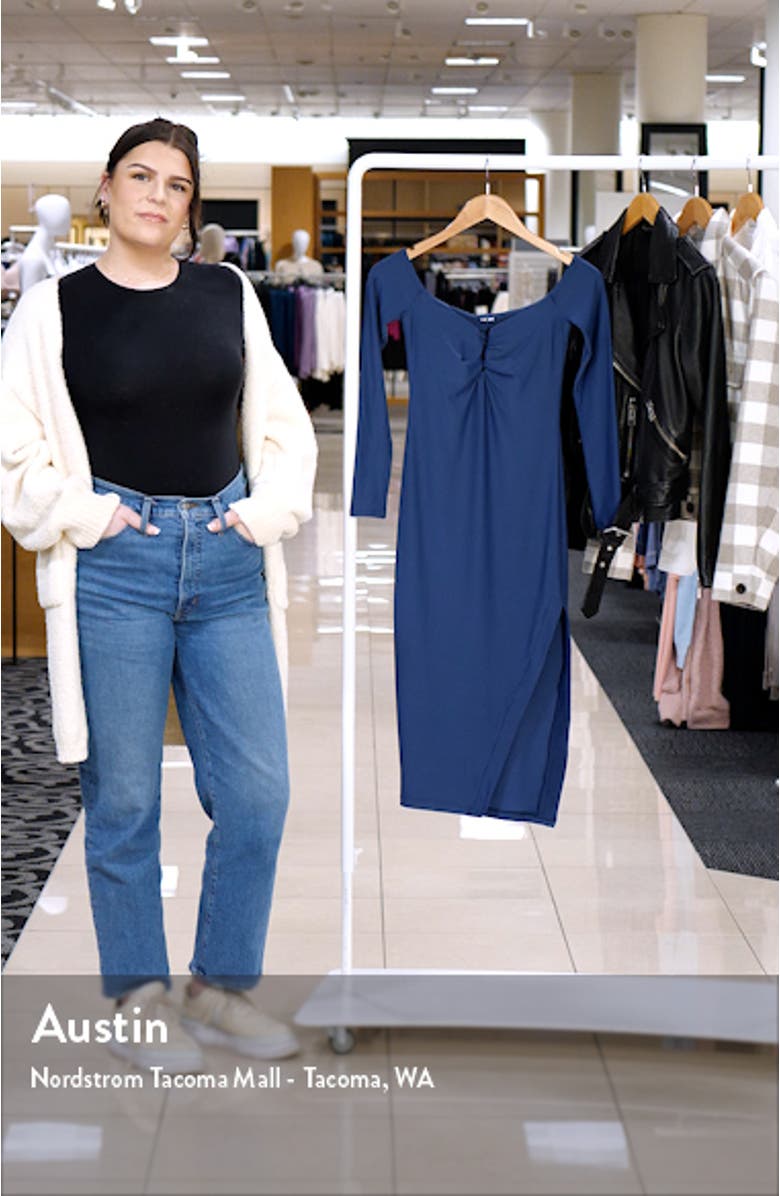 Parke Off the Shoulder Long Sleeve Jersey Dress, sales video thumbnail