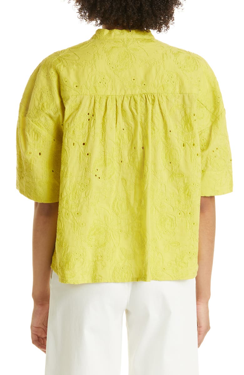 Masai Copenhagen Irma Cotton Eyelet Button-Up Top, Alternate, color, 