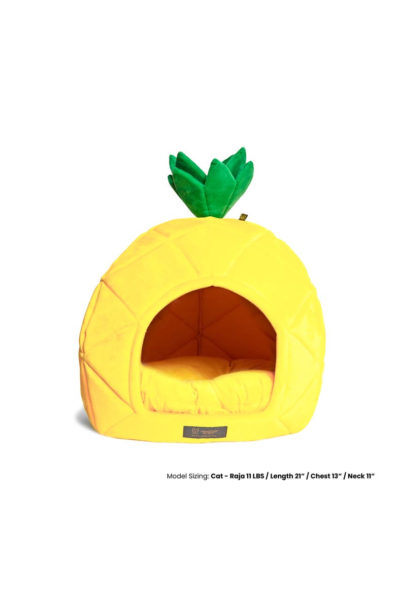 Fun Collection Dog and Cat Bed - Pineapple Prive, Alternate, color, Yellow