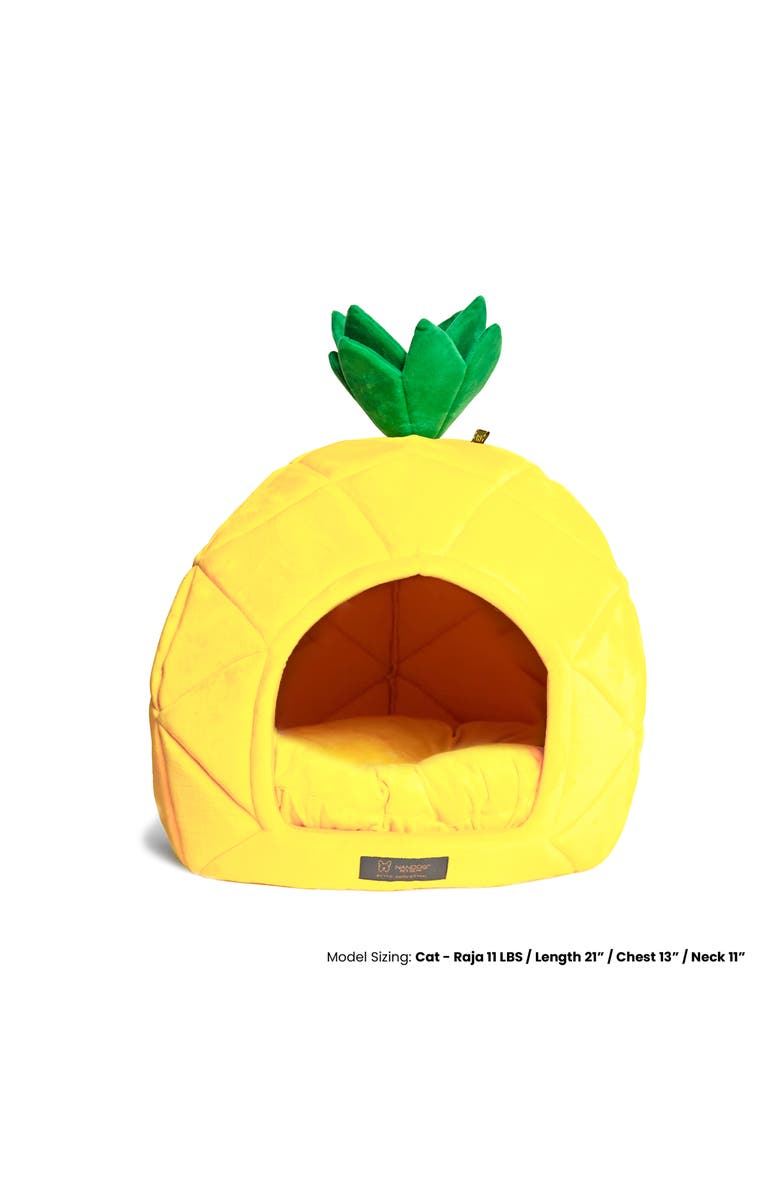 Nandog Pet Gear Fun Collection Dog and Cat Bed - Pineapple Prive, Alternate, color, Yellow
