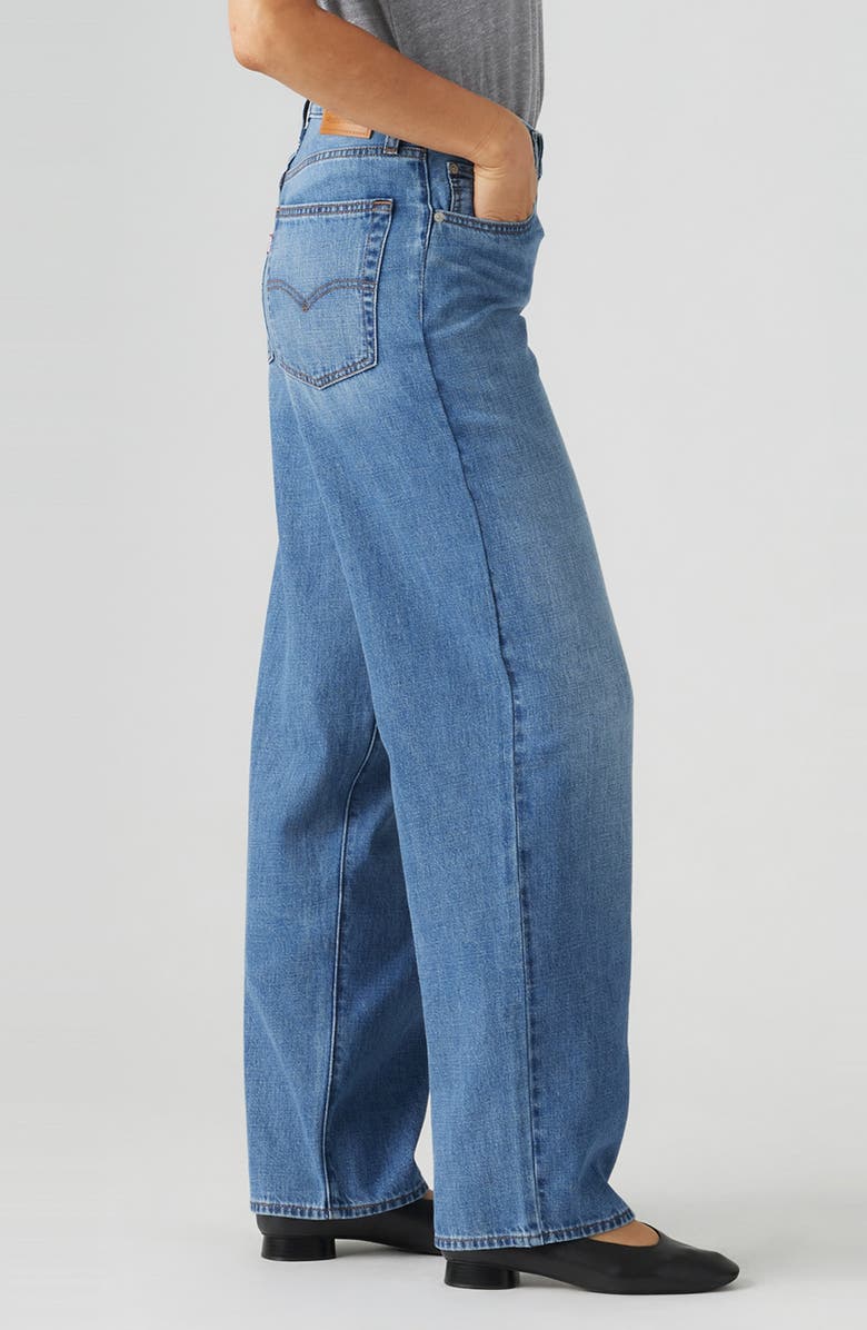 Levi's<sup>®</sup> Baggy Wide Leg Cotton & Linen Dad Jeans, Alternate, color, Heavy Check