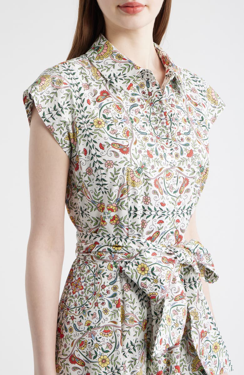 Elie Tahari The Fran Folk Floral Midi Dress, Alternate, color, Folk Floral Print