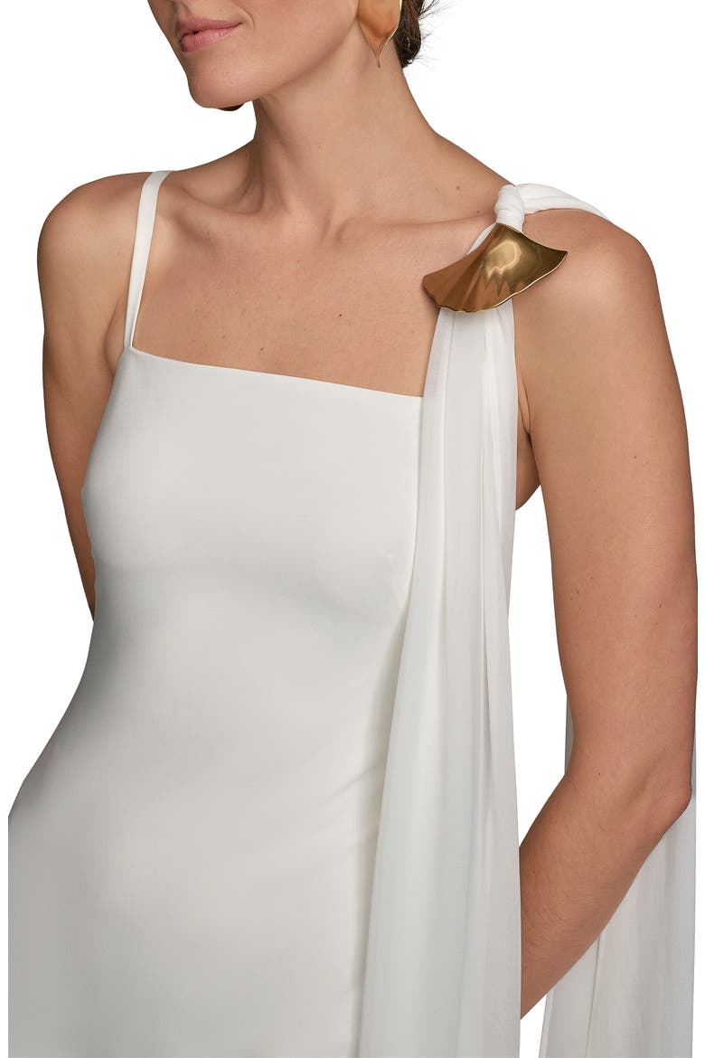 Scarf Drape Sleeveless Gown, Alternate, color, CREAM
