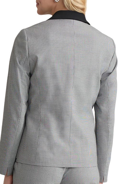 Kasper Contrast Trim Microcheck Jacket In Gray
