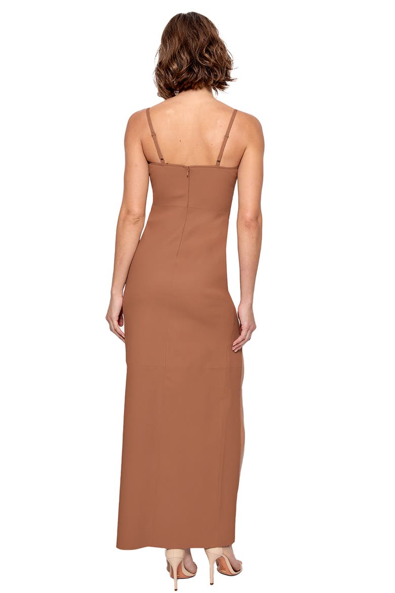Aphrodite Stretch Leather Dress, Alternate, color, Caramel