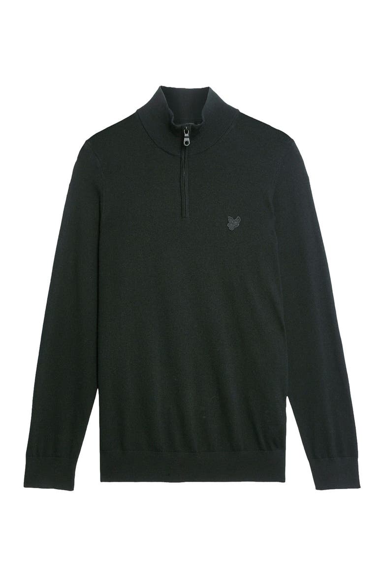 Eagle Merino Quarter Zip Sweater, Alternate, color, Jet Black