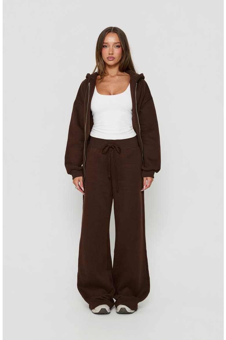 Verenah Wide Leg Sweatpants, Alternate, color, BROWN