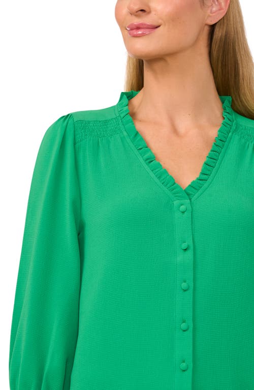Cece Ruffle V-neck Blouse