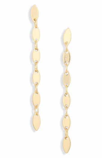 Marquis Disc Chain Linear Drop Earrings