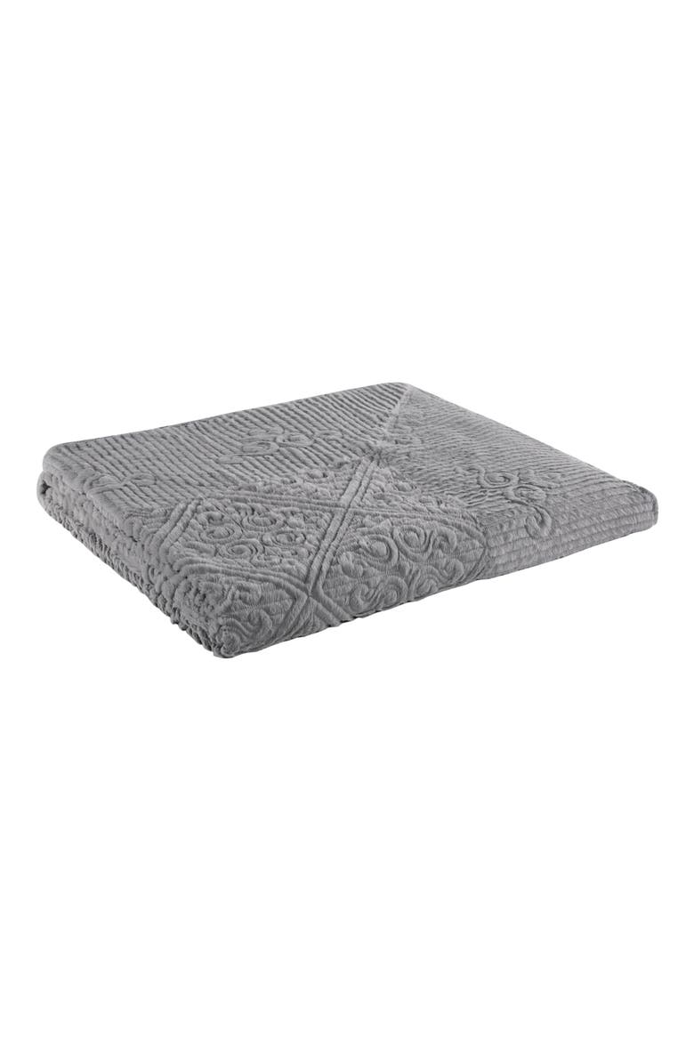 Westland Quilted Plush Bedspread Set, Alternate, color, GREY