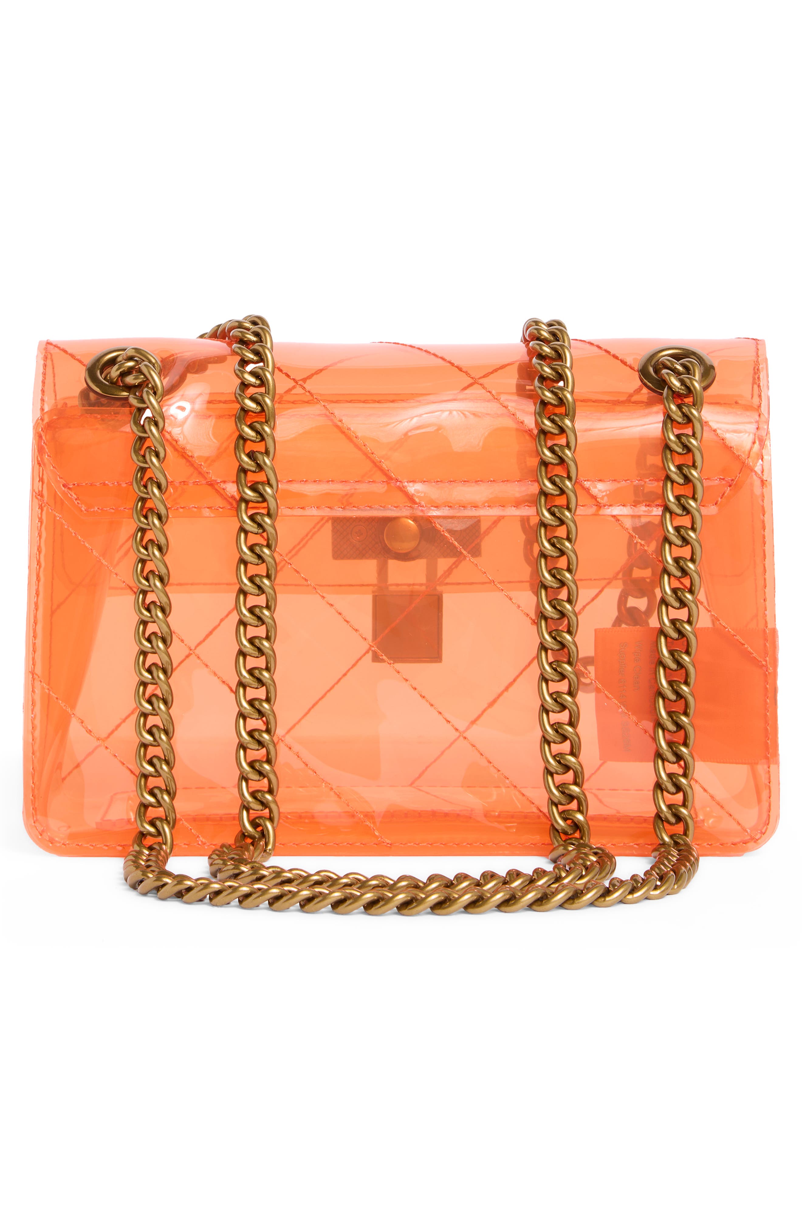 Kurt Geiger London Mini Brixton Vinyl Crossbody Bag, Alternate, color, Orange
