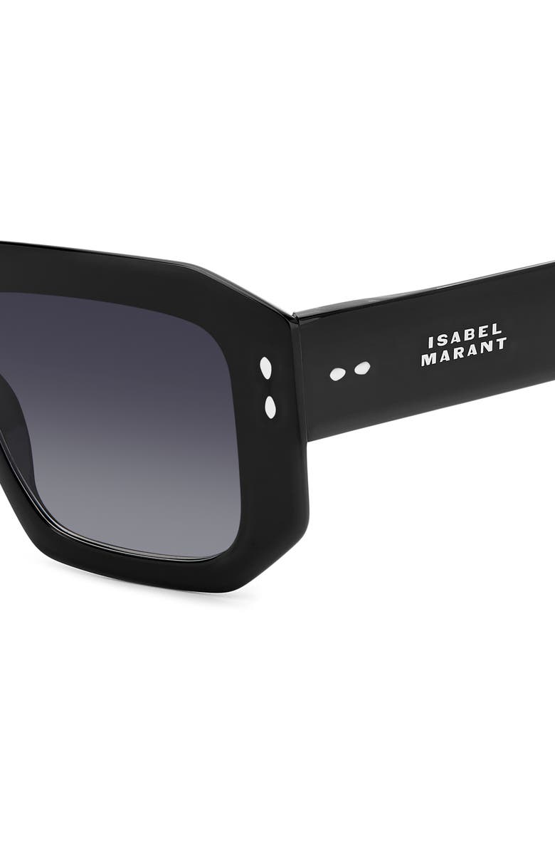 Isabel Marant 53mm Gradient Square Sunglasses, Alternate, color, Black/ Grey Shaded