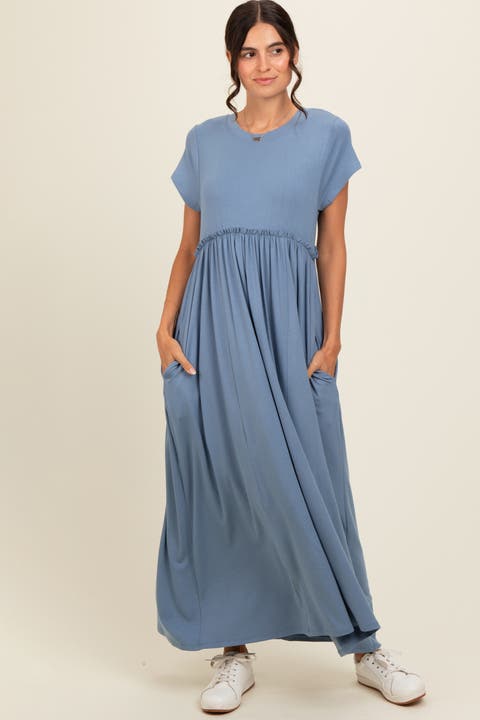 Ruffle Trim Maxi Dress