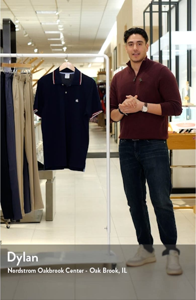 Tipped Zip Cotton Knit Piqué Polo, sales video thumbnail