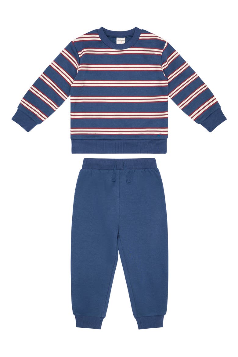 Kids' Two-Piece Sweatshirt & Joggers Set, Main, color, DARK BLUE STRIPE