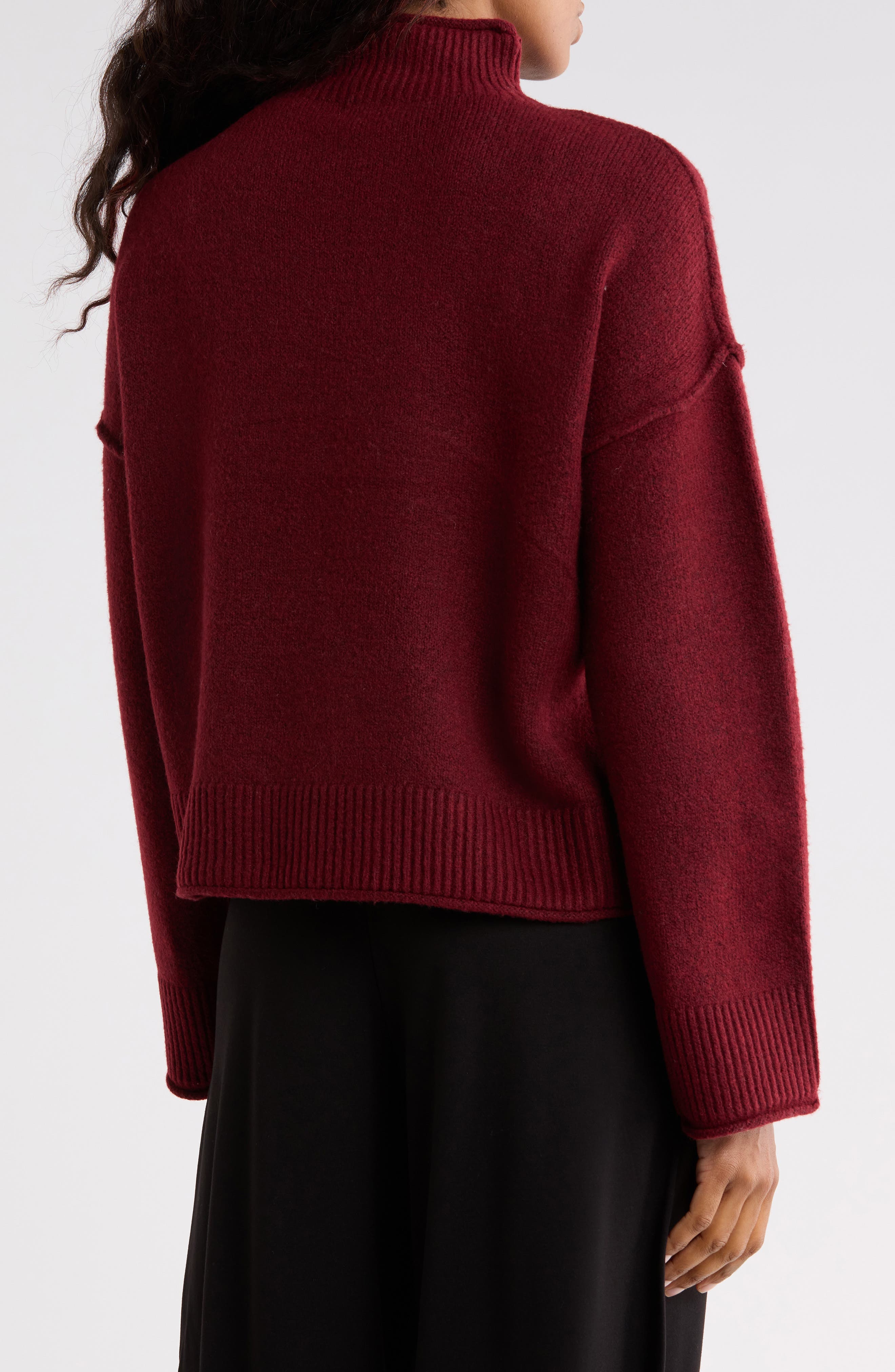 Exposed Seam Turtleneck Sweater