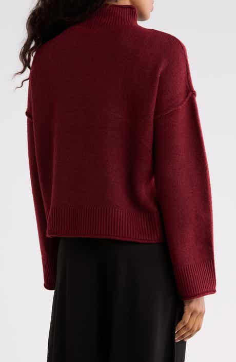 Exposed Seam Turtleneck Sweater