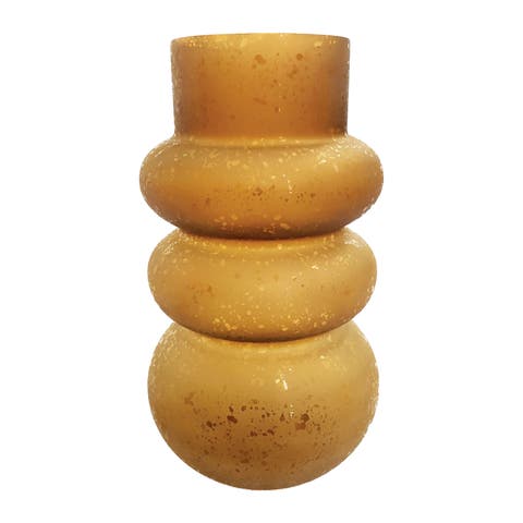Glass Vase, Frosted Finish, Brown