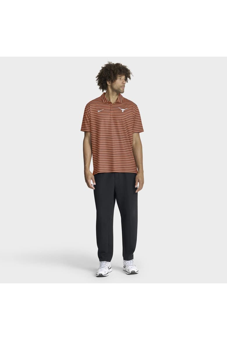 Men's Nike Burnt Orange Texas Longhorns 2025 Coaches Premium Tour Stripe Dri-FIT Polo, Alternate, color, Burnt Orange