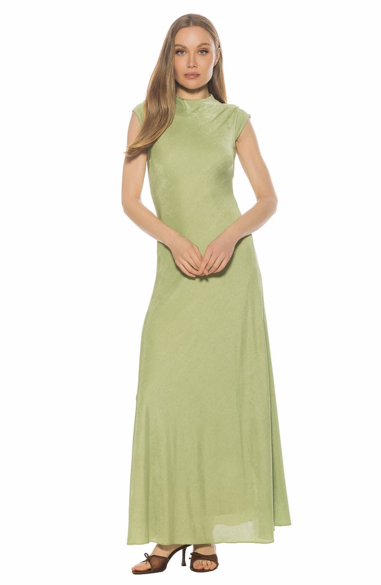 Alexia Admor Nalani Mock Neck Maxi Dress, Alternate, color, Sage