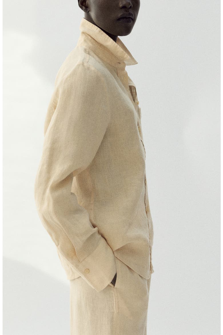Straight Leg Linen Blend Pants, Alternate, color, PASTEL YELLOW