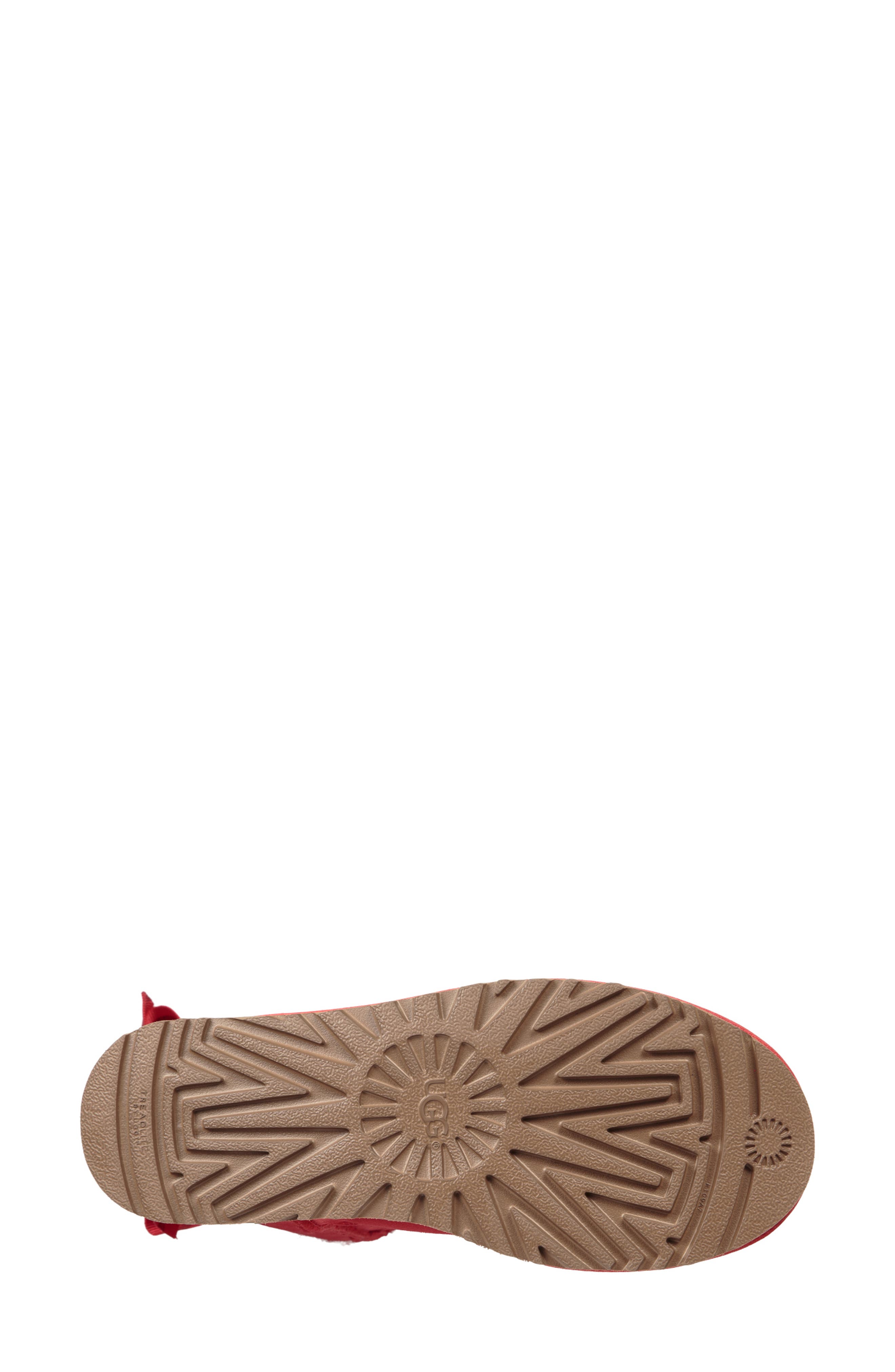 Customizable Bailey Bow Genuine Shearling Bootie, Alternate, color, RIBBON RED SUEDE