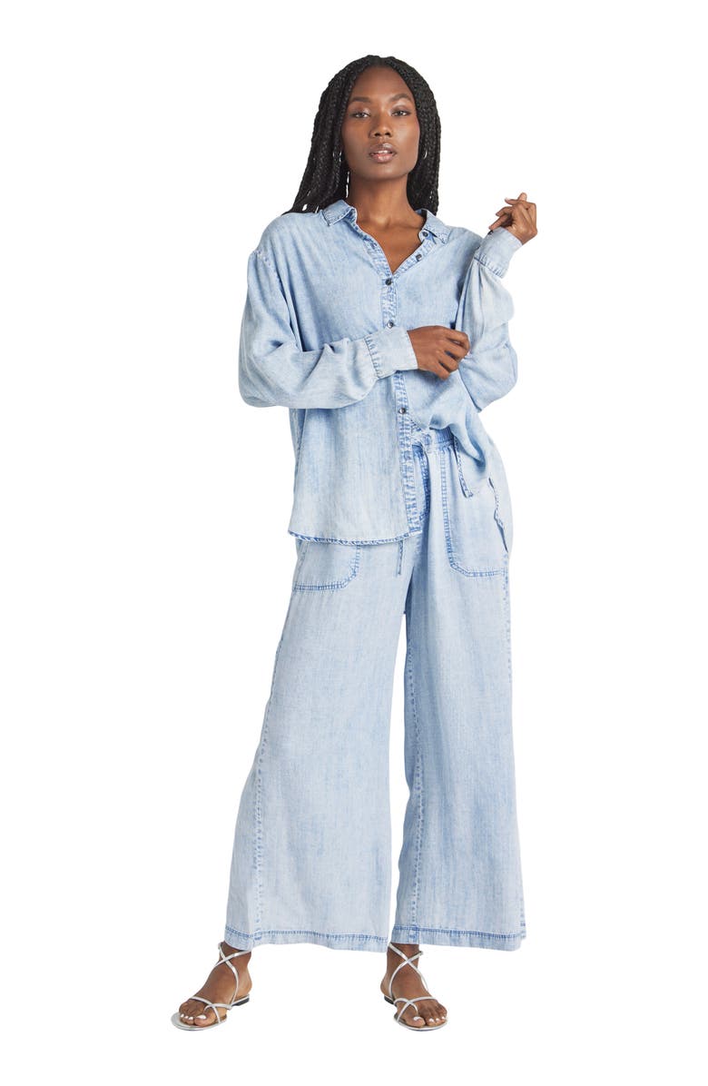 Splendid Bleached Button-Up Shirt, Alternate, color,