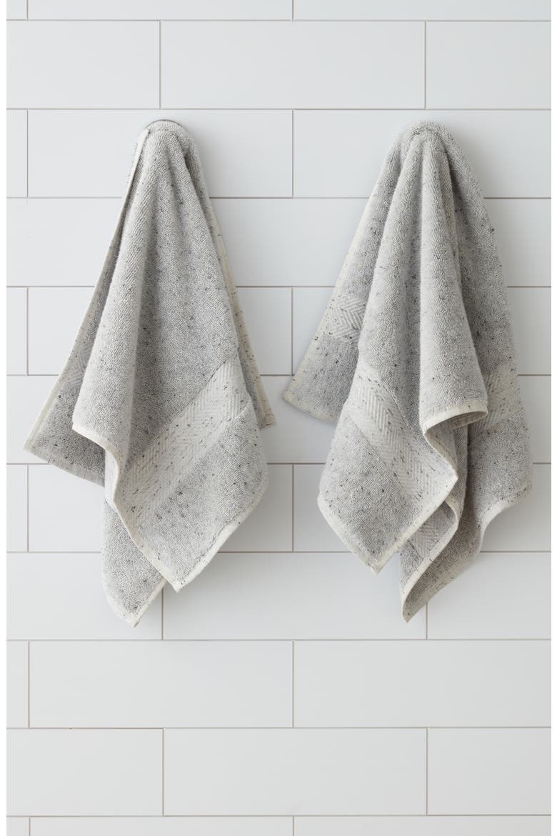 Speckle Set of Two Cotton Hand Towels, Alternate, color, GREY VAPOR MULTI