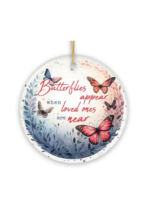 Butterflies Appear Watercolor Remembrance Ornament