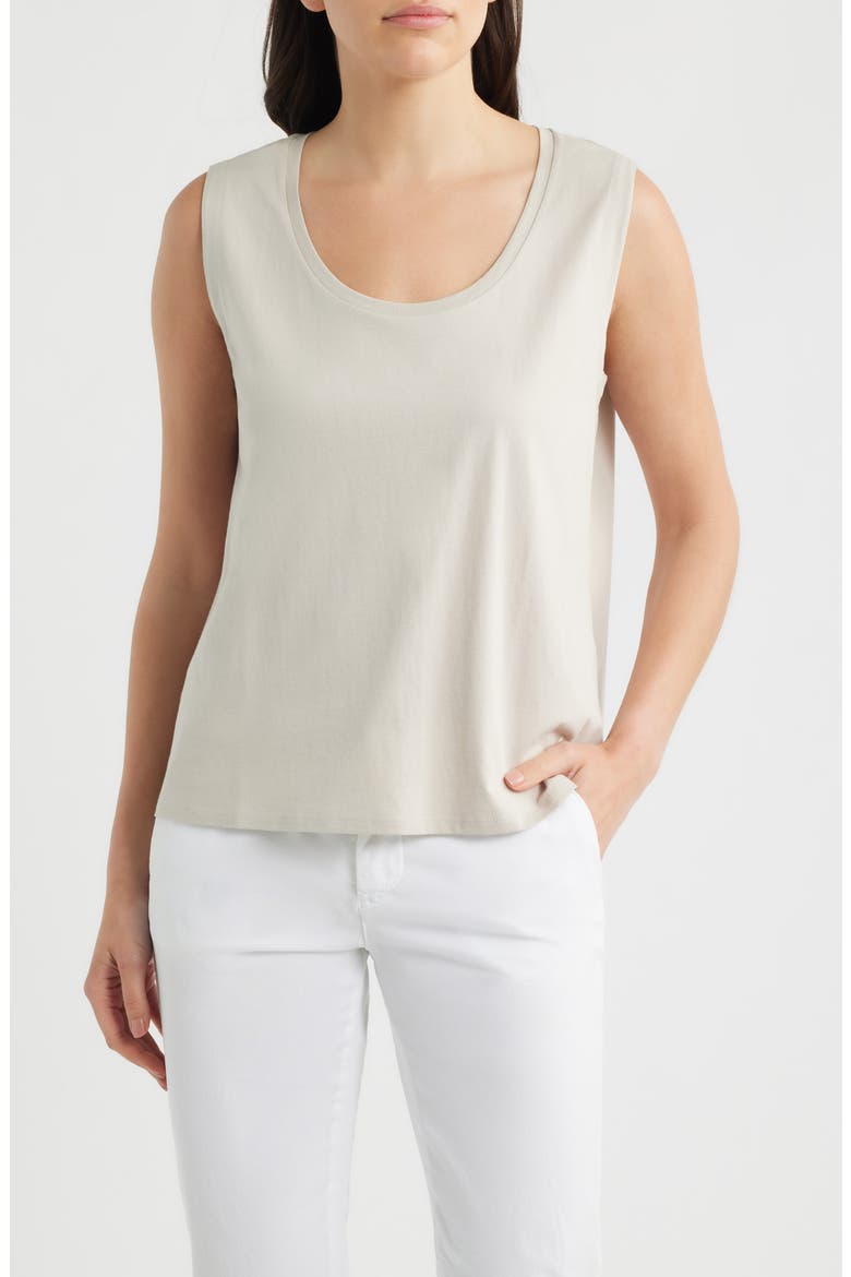 SCOOP NECK TANK TOP, Main, color, CHALK
