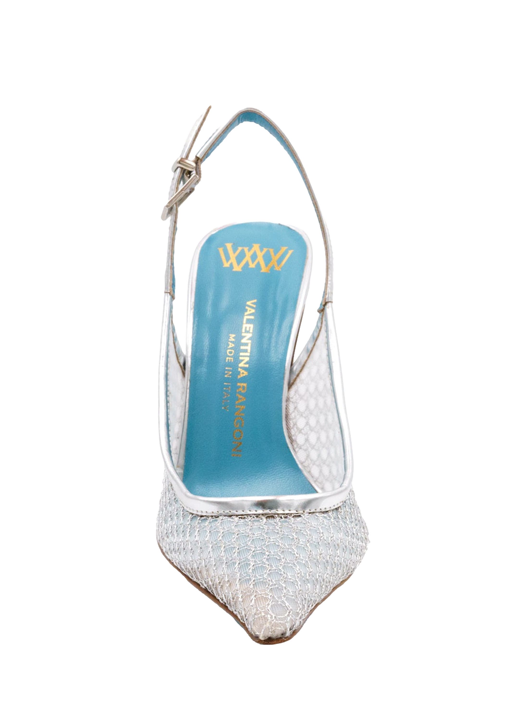 Valentina Rangoni Rea Mesh Slingback, Alternate, color, Silver Nadira