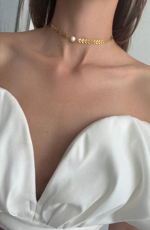St. Moran Freshwater Pearl Chevron Choker