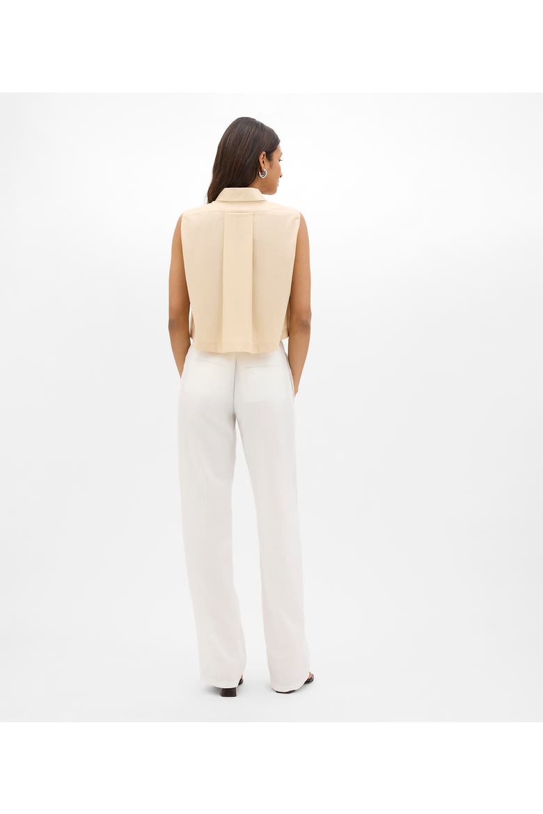 Cropped Sleeveless Shirt | Sand, Alternate, color, Sand