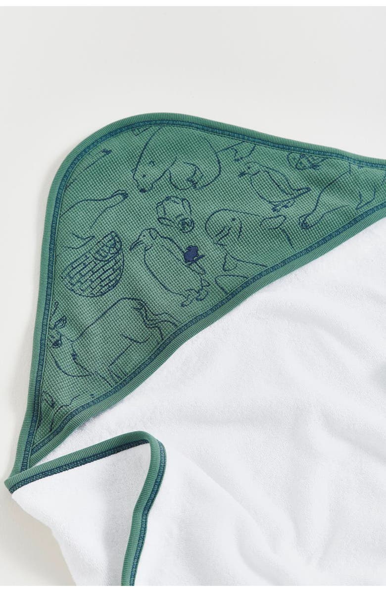 Babycottons Premium Cotton Camou Large Hooded Towel For Infant, Alternate, color, White