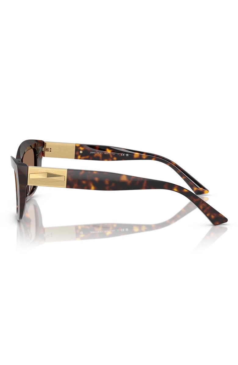 Jimmy Choo 54mm Cat Eye Sunglasses, Alternate, color, Havana