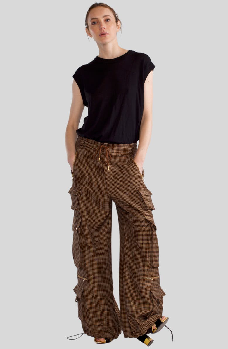 Cynthia Rowley Houndstooth Cargo Pants, Alternate, color,