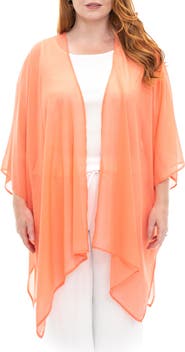 Nina Leonard Semi Sheer Open Front Topper