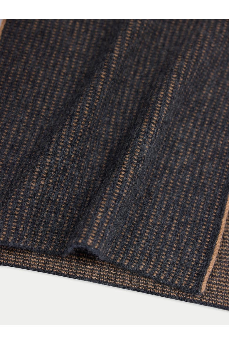 Waffle Knit Cashmere Scarf, Alternate, color, charcoal