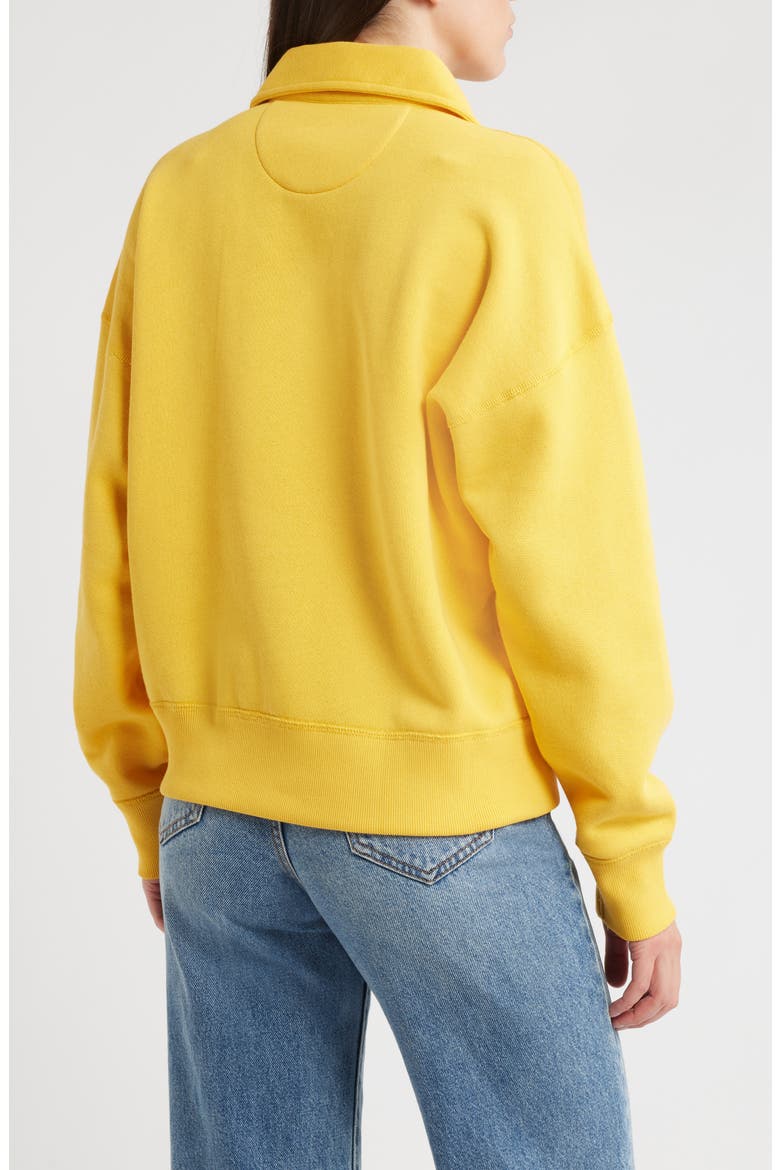 Cotton Blend Quarter Zip Sweatshirt, Alternate, color, GOLD BUGLE