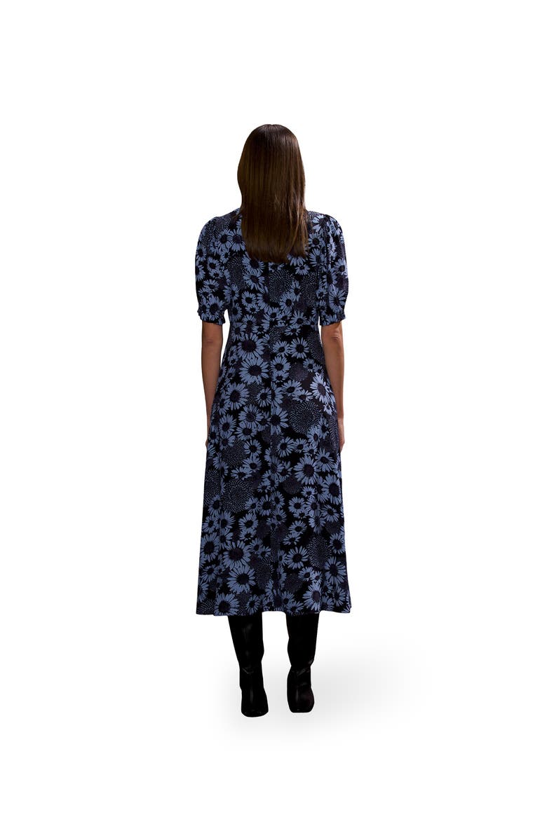 Ro&Zo Daisy Print Ruched Front Dress, Alternate, color, Blue