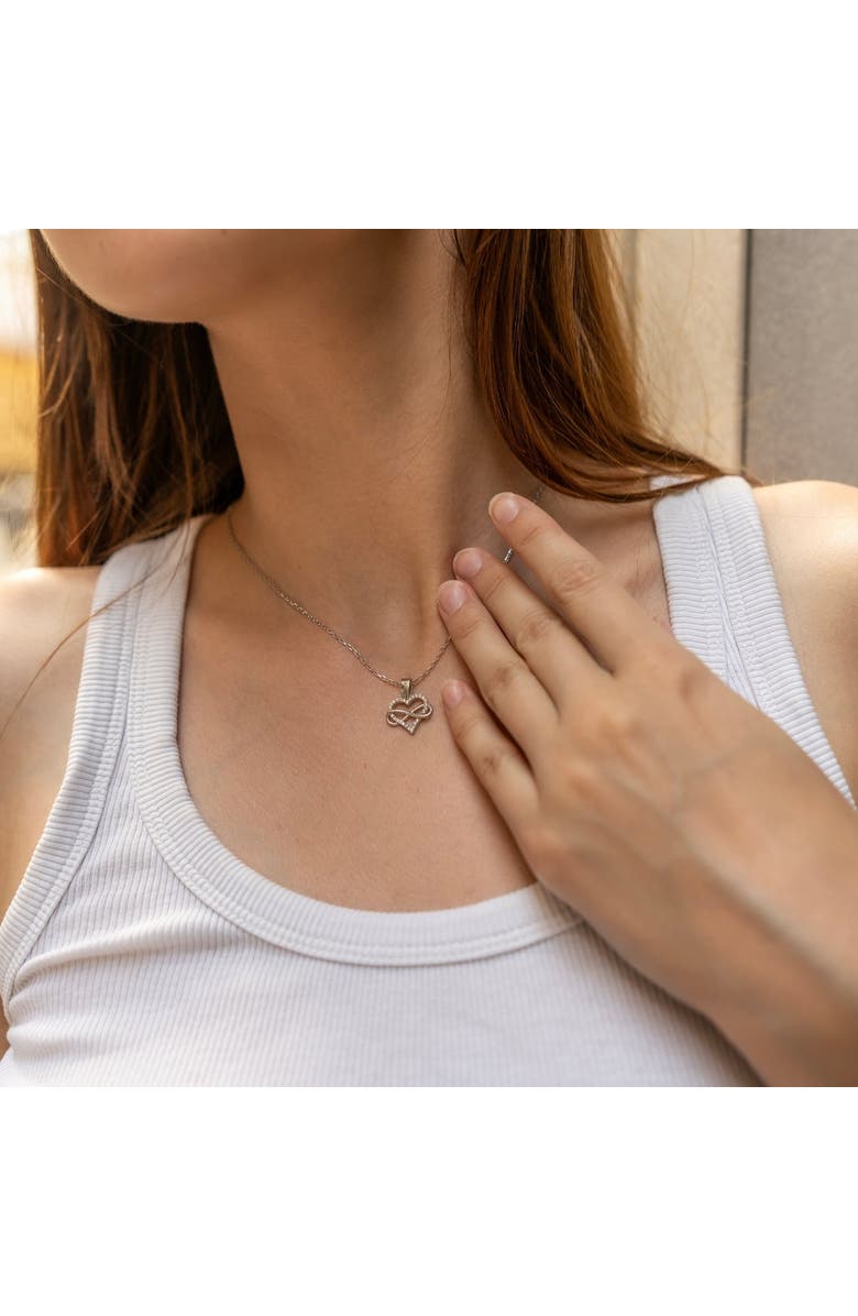 Spero London Infinity Heart Love Sterling Silver Pendant Necklace, Alternate, color, Silver