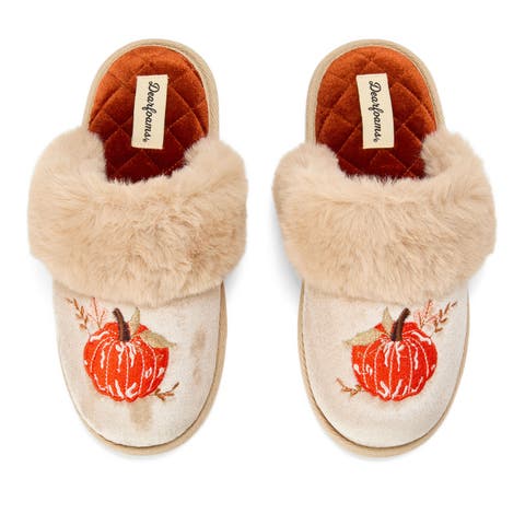 Halloween Velour Scuff Slippers