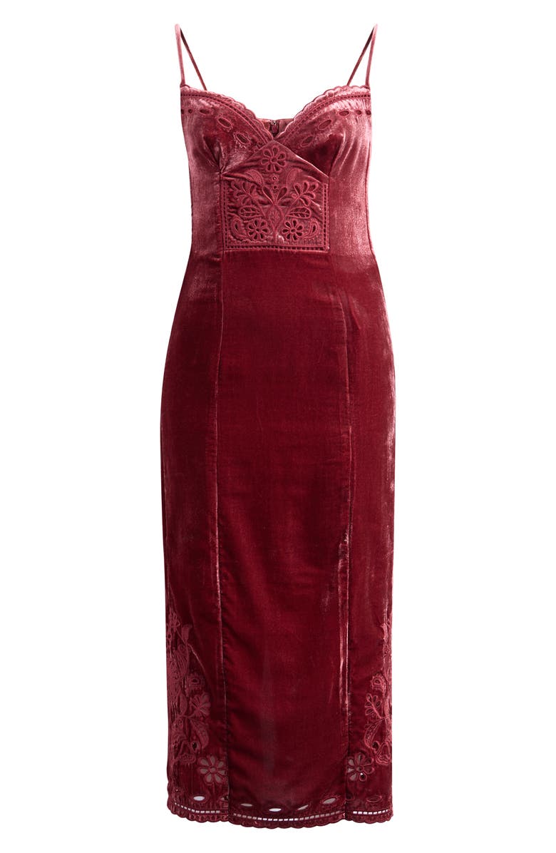 FARM Rio Burgundy Floral Cut Out Party Dress, Main, color, Burgundy