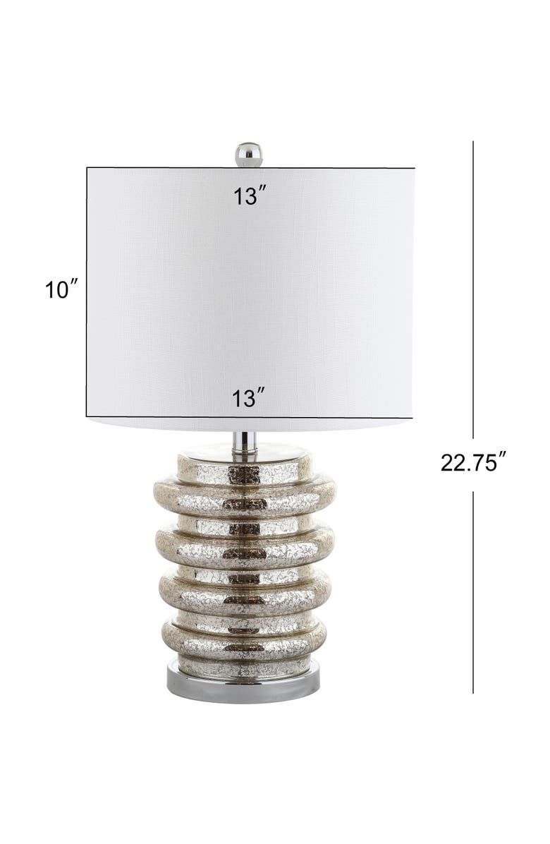 JONATHAN Y Allen 22.75" LED Glass Table Lamp, Mercury Silver, Alternate, color, 