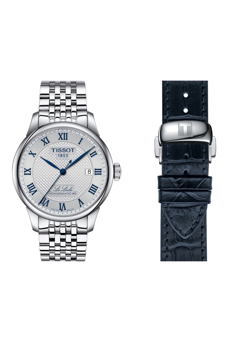 Le Locle Powermatic 80 Automatic Bracelet Watch, 39mm, Main, color, SILVER