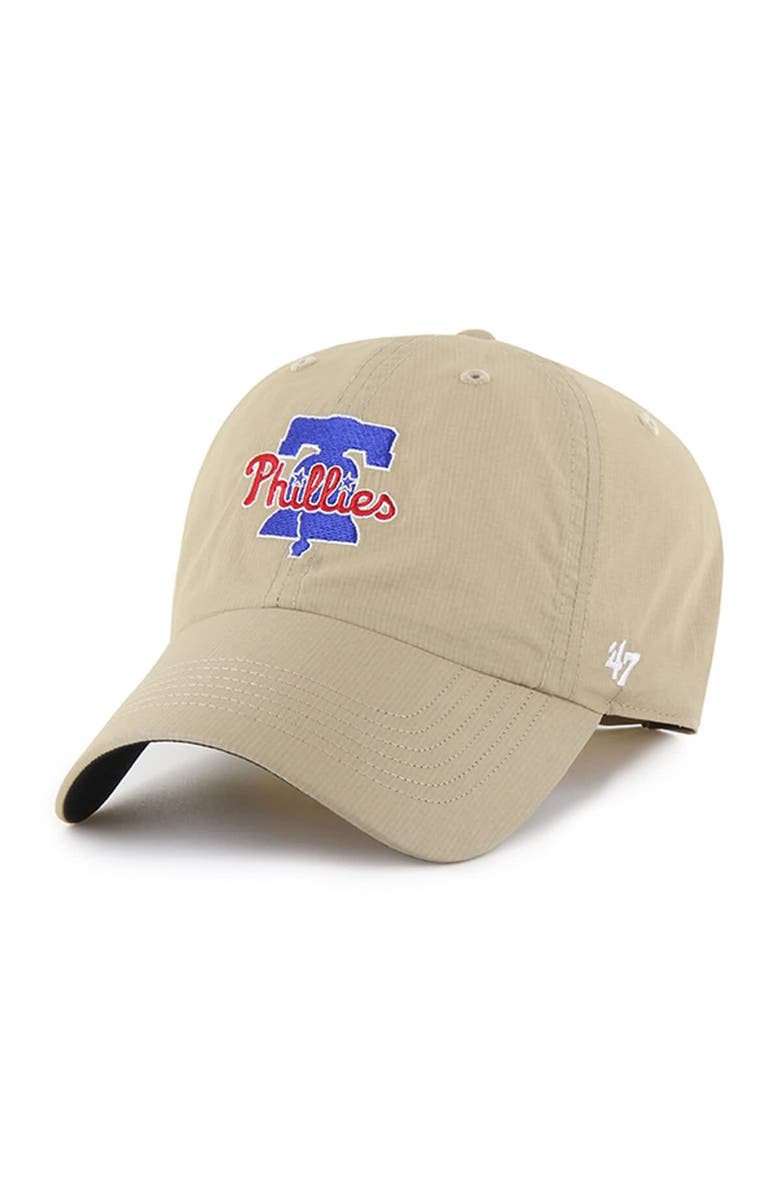 '47 Men's '47 Khaki Philadelphia Phillies Performance Clean Up Adjustable Hat, Main, color,