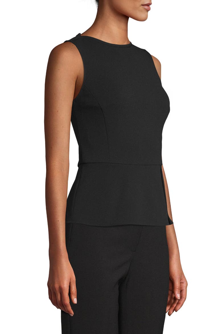 Sleeveless Peplum Top, Alternate, color, ANNE BLACK