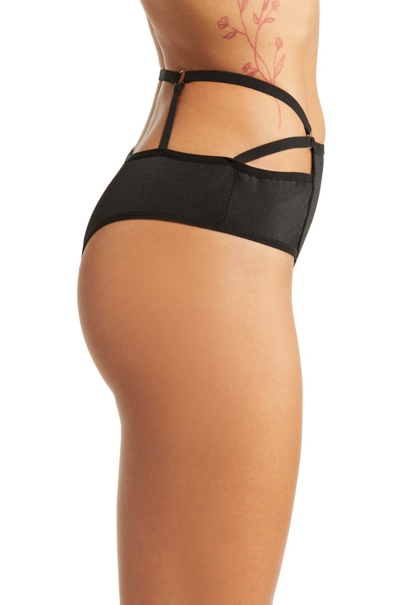 Hauty Strapped Up Bikini, Alternate, color, Black