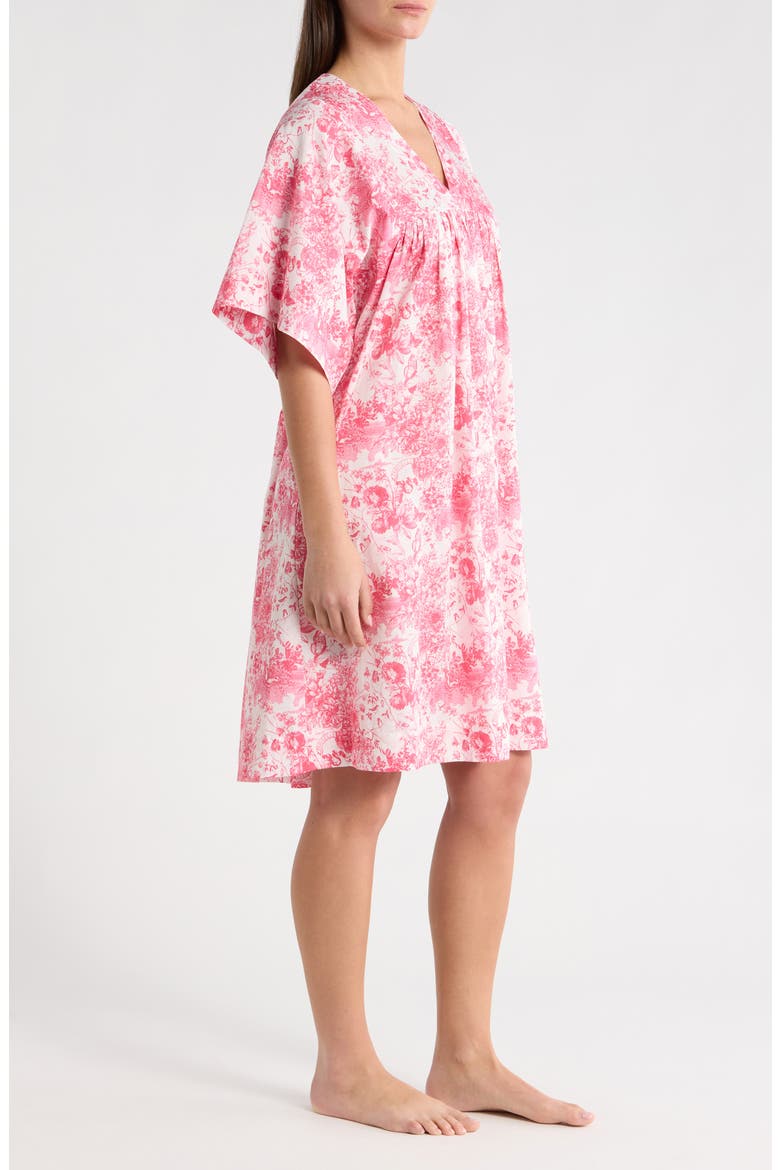 Toile de Jouy Caftan Nightgown, Alternate, color, PINK LEMONADE